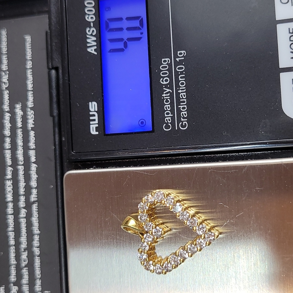 ♡VALENTINES DAY SPECIAL♡ 1CT TDW 18KT YELLOW GOLD HEART PENDANT - Picture 12 of 12